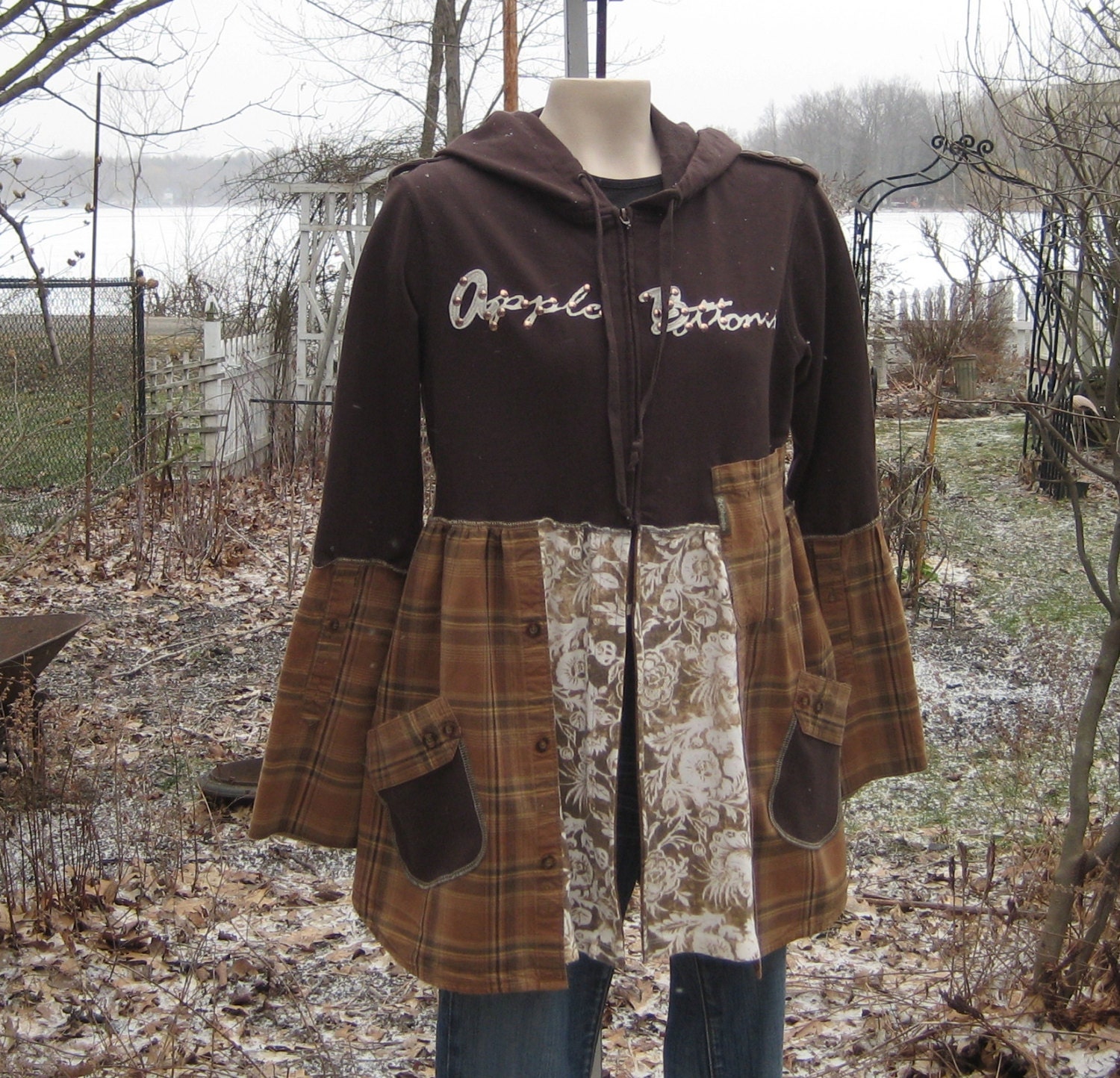 Upcycled Hoodie Upcycled Clothing Size Medium by AnikaDesigns