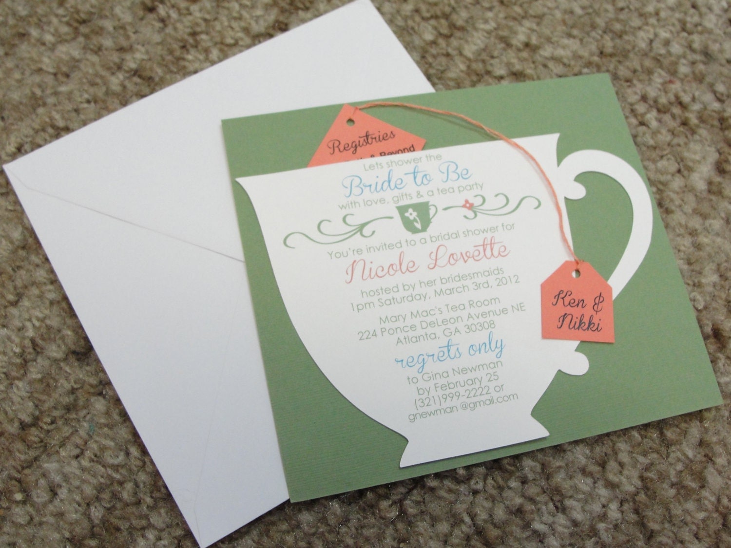 Tea Party Themed Bridal Shower Invitations 4