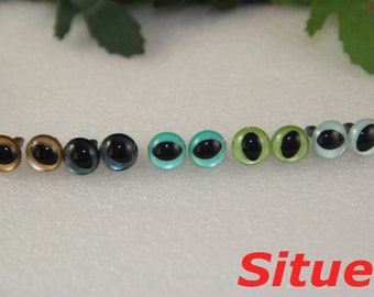 5 pairs 10.5mm Fantasy color CAT safety eyes for needle felted animal-1 pair for each color