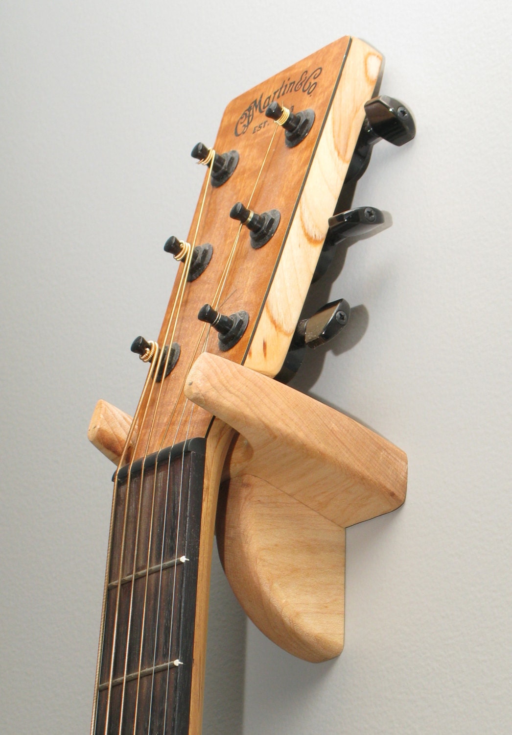 Quarter Sawn White Oak Acoustic Guitar Hanger by holobox on Etsy