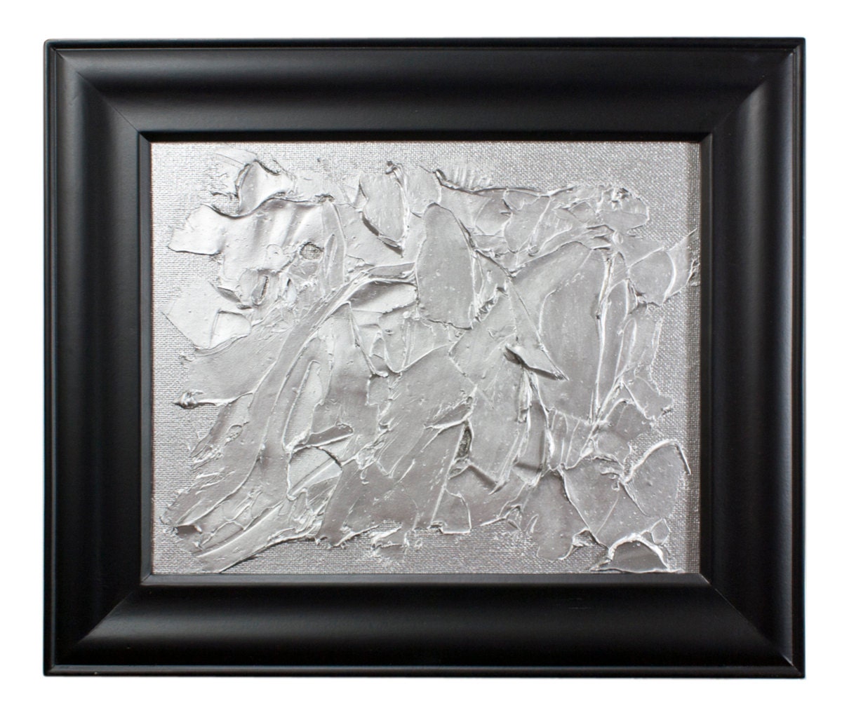 Abstract Art Painting 8x10 Silver Art Masculine by WhiteRosesArt