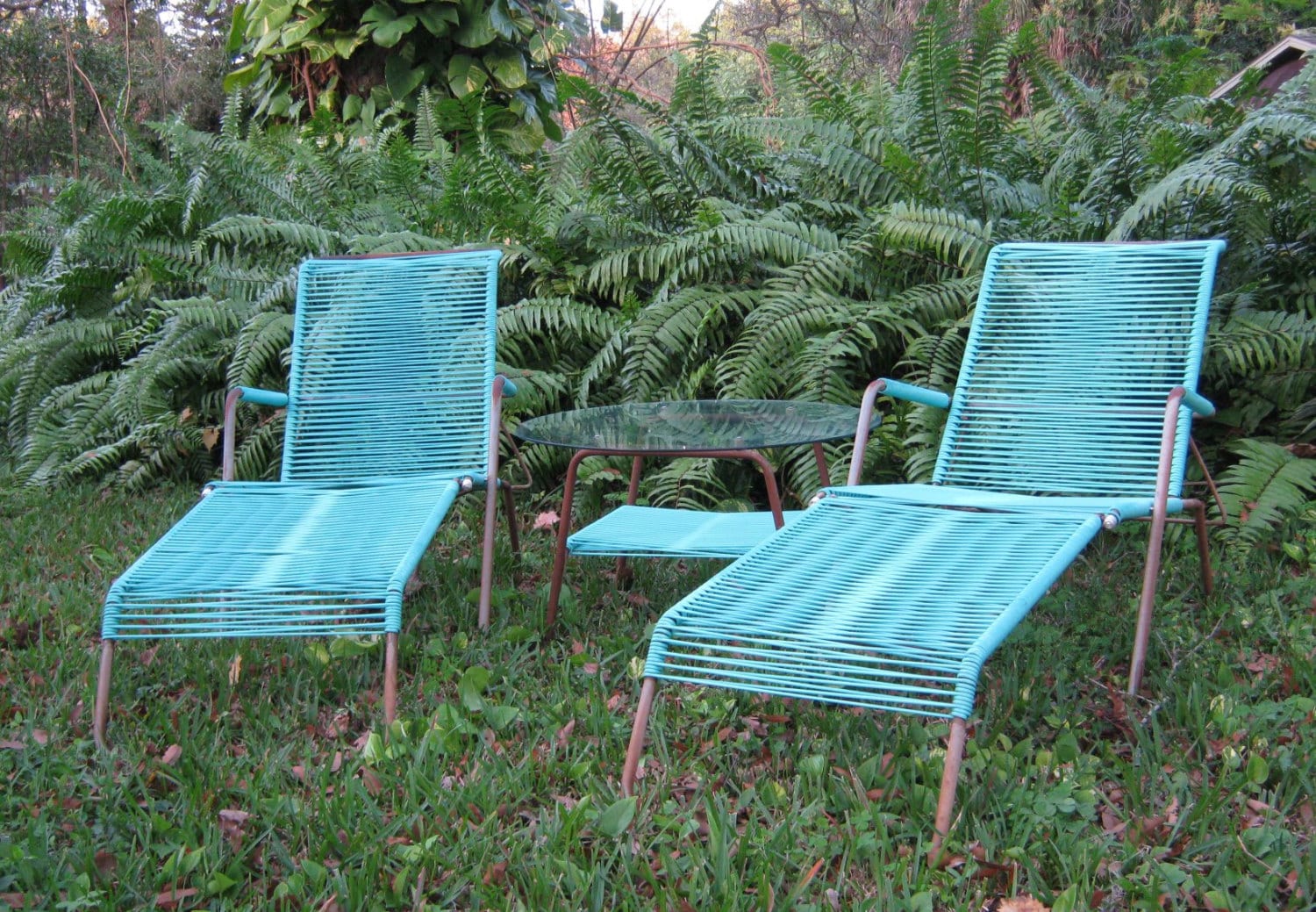 Amazing Brady Bunch Era Lawn Furniture Brilliant Turquoise