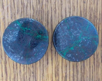 Malachite Chrysocolla 1", 25mm Stone Ear Plugs one pair