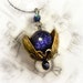 Universe in a nutshell pendant, sunstone necklace, blue sandstone necklace, Nature's Treasure collection