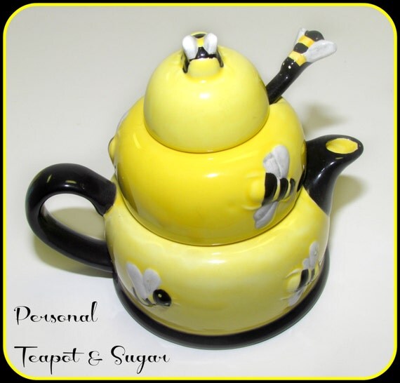 Vintage 4Piece Ceramic Beehive Teapot by GrammysGoodys on Etsy