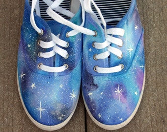 Galaxy sneakers, shoes, sneakers, galaxy art, original art, OOAK, womens sneakers, Custom sneakers, handpainted