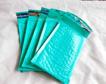100 Pack Teal 4x8 Wholesale Pack Bubble Mailers, Padded Shipping Envelopes, Mailing Envelopes