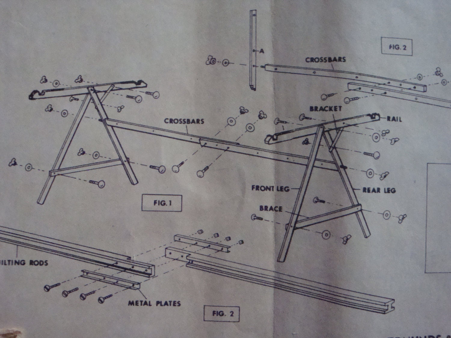 Vintage Wood Quilting Frame by Frank A. Edmunds Factory No.