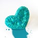 Heart Ring / OOAK blue heart ring, polymer clay, blue valentine / "On the Wings of An Angel" /