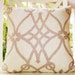 Decorative Pillow Grey Ivory Linen Trellis Geometric Scroll Pillow Cover - Fioretto Graphite- Throw Pillow