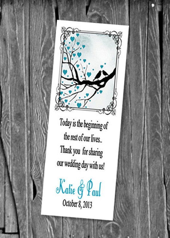 50, 100 or 150 Love Birds Bookmarks, Great Wedding Party Favors ...