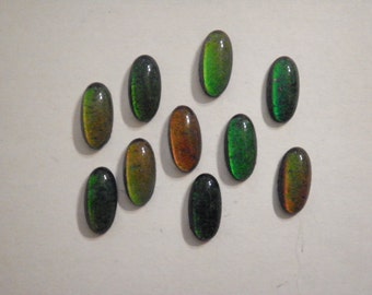 10 Vintage Glass 18x9mm Real Working Moodstones