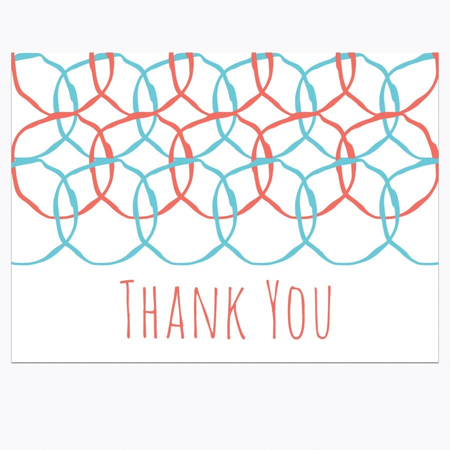 Printable Circle Pattern Thank You Cards by PenelopePaper on Etsy