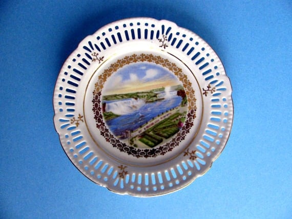 Niagara Falls Souvenir Plate German Porcelain Decorative Plate