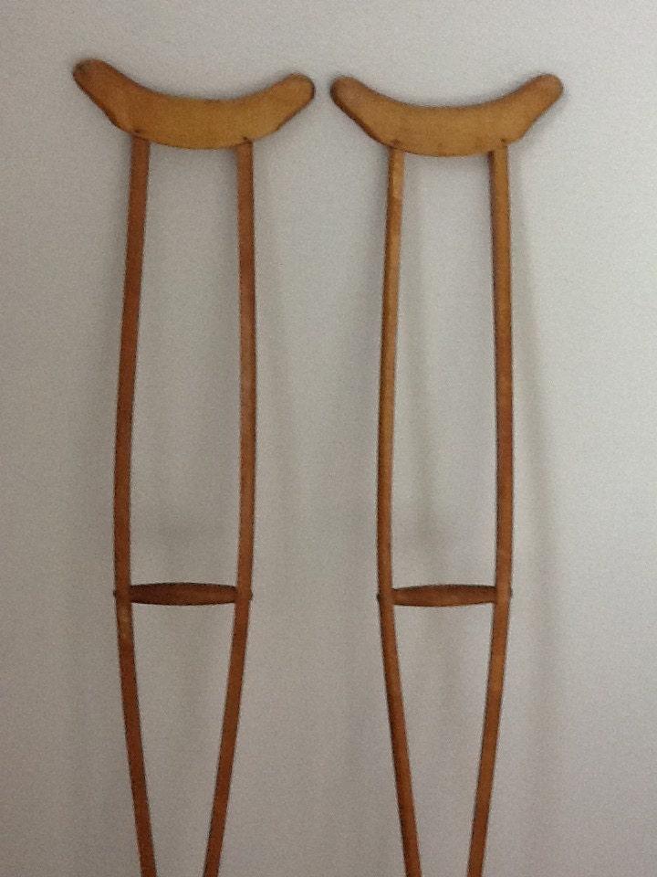 Vintage Wooden Crutches Primitive Crutches