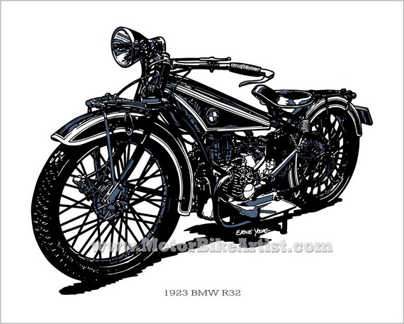 Vintage Motorcycle Drawing