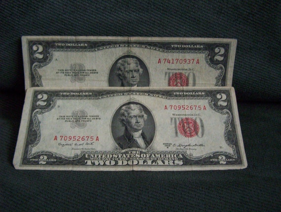 rare-vintage-2-two-dollar-bills-1953b-1953c