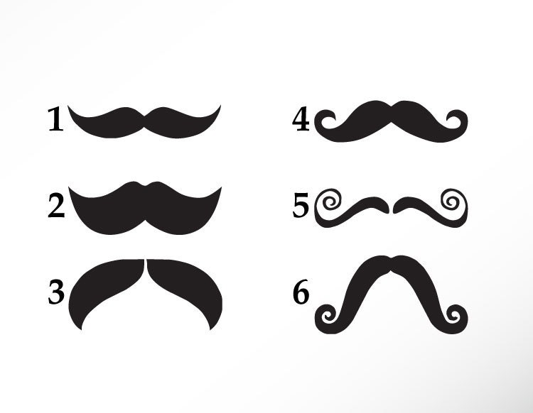 Items similar to 5 Mustache Stencil Vinyl Sticker Decal for DIY Glass ...