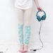 Beige mint print leggings