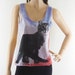 Black Cat Cute Animal Style Tank Top Dyed Fabrics Women Crop Top Tee Shirt Cat T-Shirt Screen Print Size S