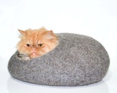 Cat cave / Pet bed  Cat bed Cat house Cats cave pets dog house Natural  Grey
