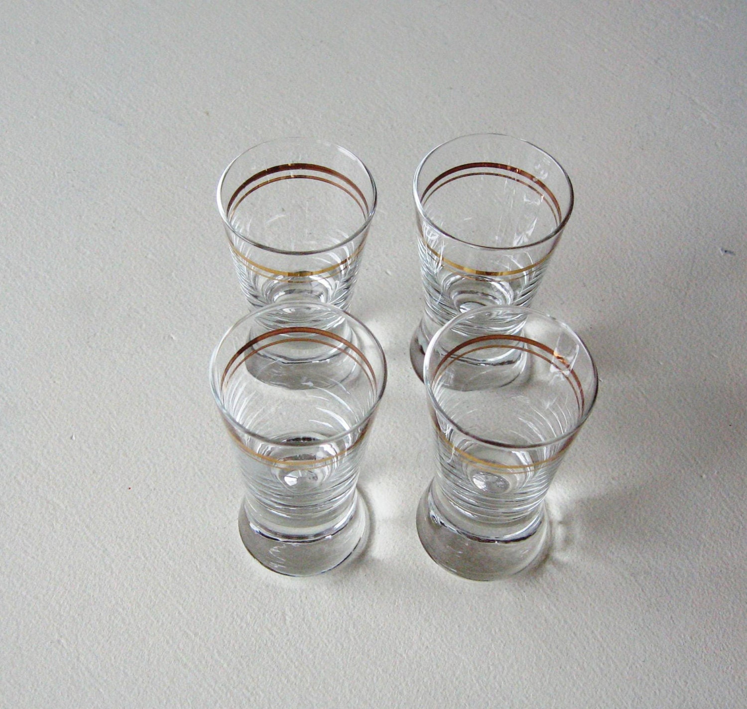 Shot Glasses Mad Men Style Barware Cordials Set of Four