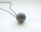 Concrete Globe Necklace - Minimal Gray Concrete Jewelry
