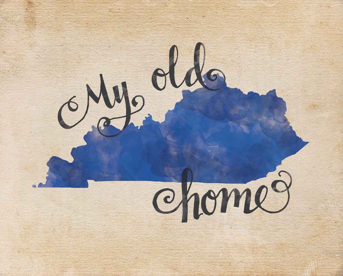 Download My Old Kentucky Home hand lettering digital print // Quote