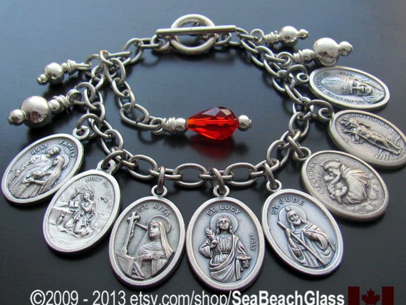 Patron Saint Charm Bracelet Custom Personalized Catholic