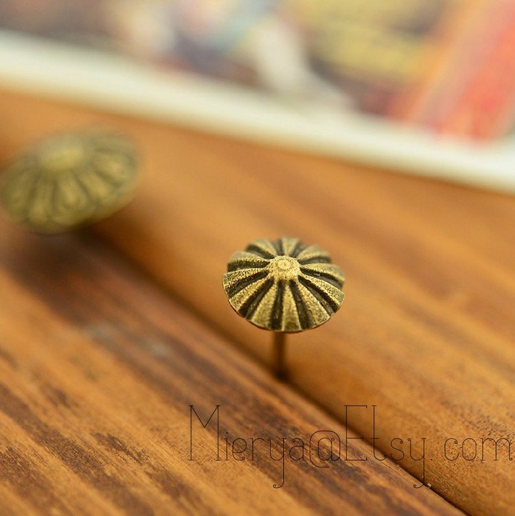 20 PCS Vintage Metal Push Pins Iron Push Pin by mieryaw on Etsy