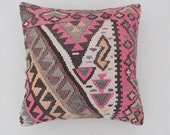 MODERN Bohemian Home Decor,Handwoven Turkish Kilim Pillow Cover 16" X 16",Decorative Kilim Pillow,Vintage Kilim Pillow,Throw Pillow