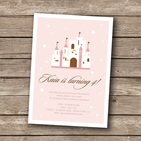 Printable invitation Castle birthday party collection by envyanvi
