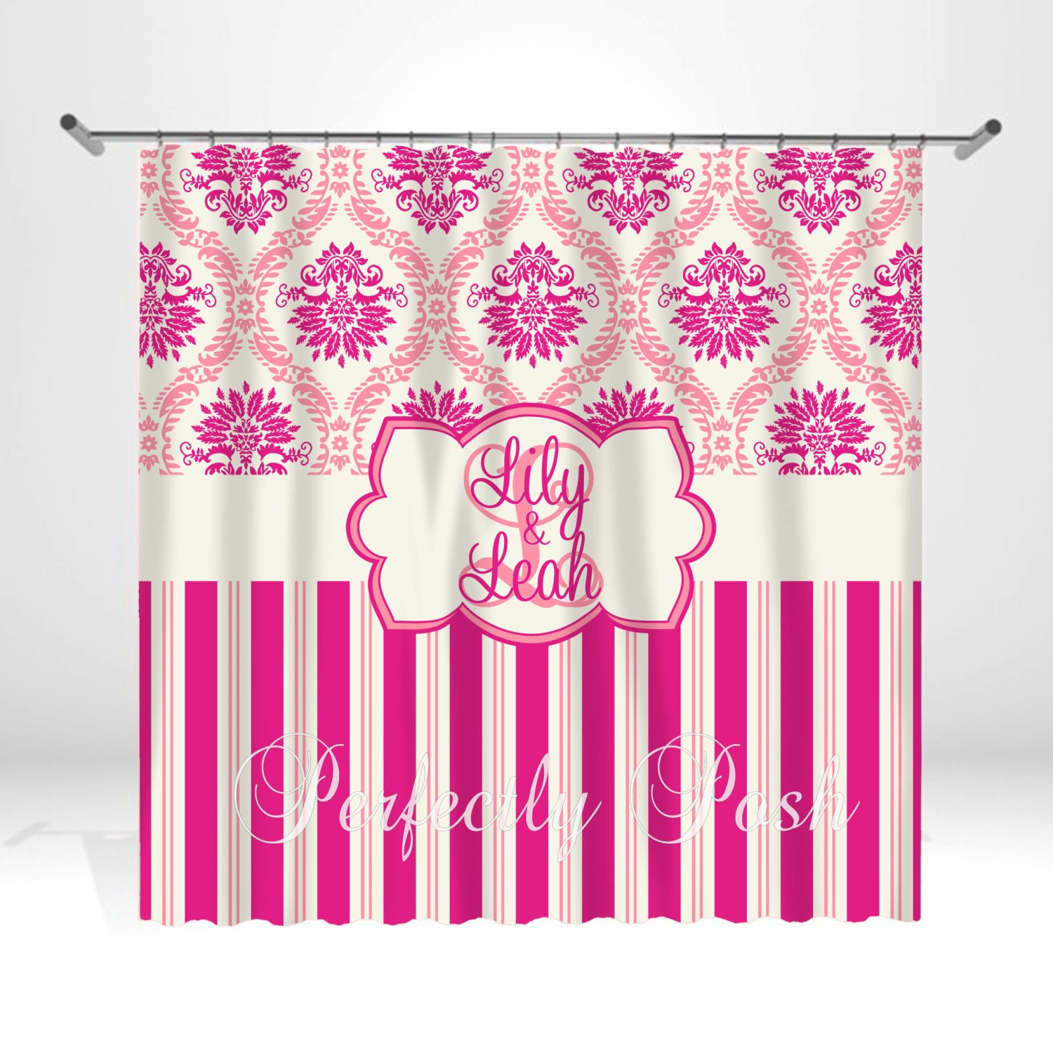 Personalized Custom Shower Curtain Monogram with Name or