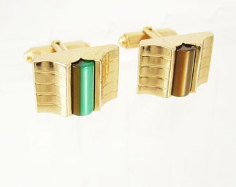 Vintage color change rotating cufflinks dimensional deco business anniversary fathers day