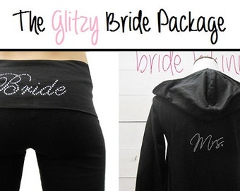 Bride Yoga Pants and Bride Hoodie Package. Bride Yoga Pants. Bride Hoodie. Bride Sweatsuit. Bride Pants. Mrs. Honeymoon. Bride Gift.