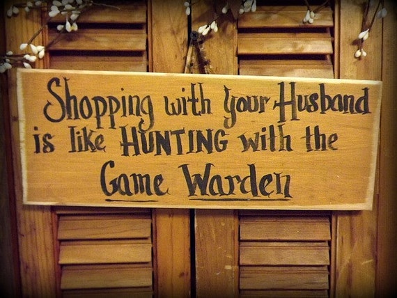 Items similar to Funny wood sign, hand painted , " Shopping with your
