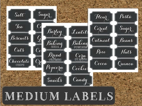 Instant Download Pantry Chalkboard Labels Printable Pantry