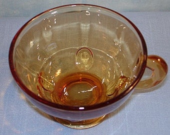 Moondrops Amber Depression Glass Cup