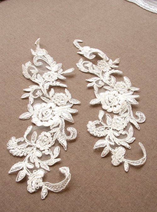 lace applique A lot of 2 vintage lace applique made in
