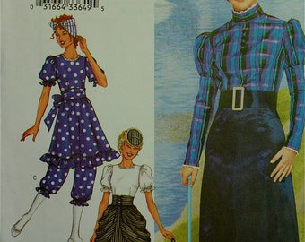 Victorian Dresses & Bathing Suit Costumes Butterick Pattern 3187 Uncut Size 14-16-18 Bust 36-38-40"