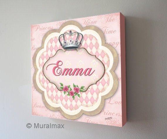 Princess Wall Art princess crown nursery art baby girls nursery canvas art Princess Wall Art princess crown nursery art baby girls nursery canvas art