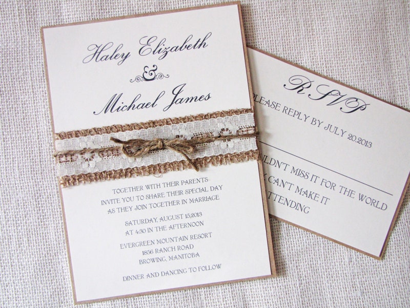 Brides Rustic Chic Invitation Kit 5