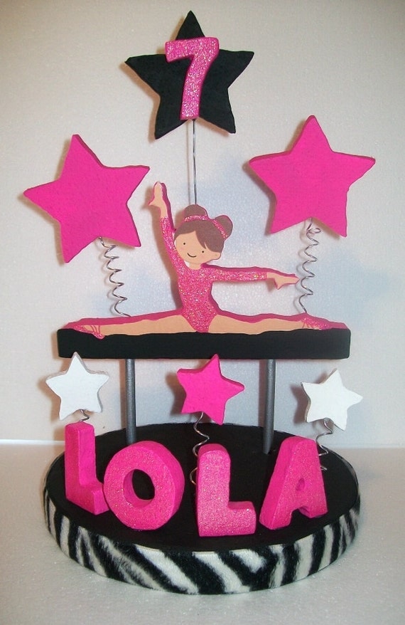 Items Similar To GYMNASTICS Pink Zebra 3D Custom Cake