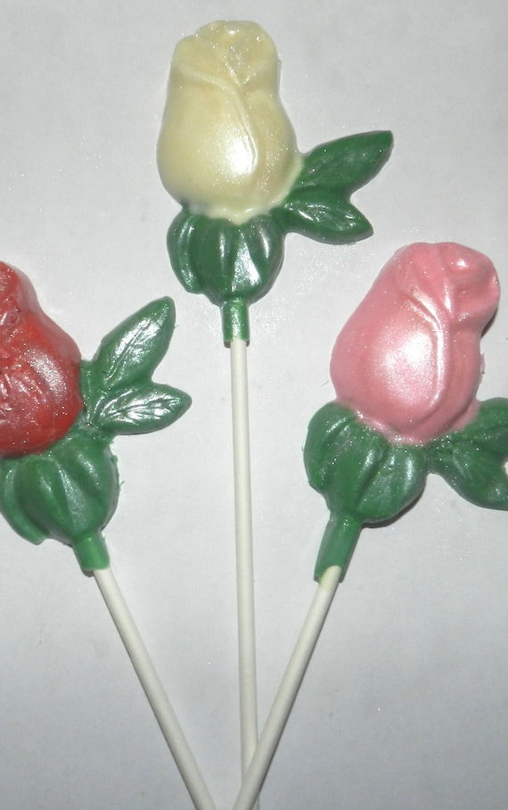 Chocolate Rose lollipops 1 dozen