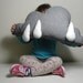 CLOUD PILLOW Cushion in Grey colour with White Raindrops attached - baby nursery childrens room home decoration