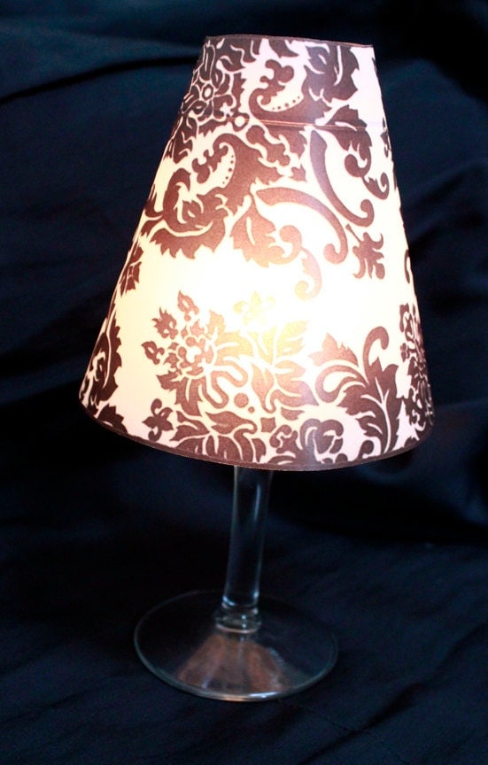 Damask Luminary Wine Glass Cover Damask Lamp Shade Damask