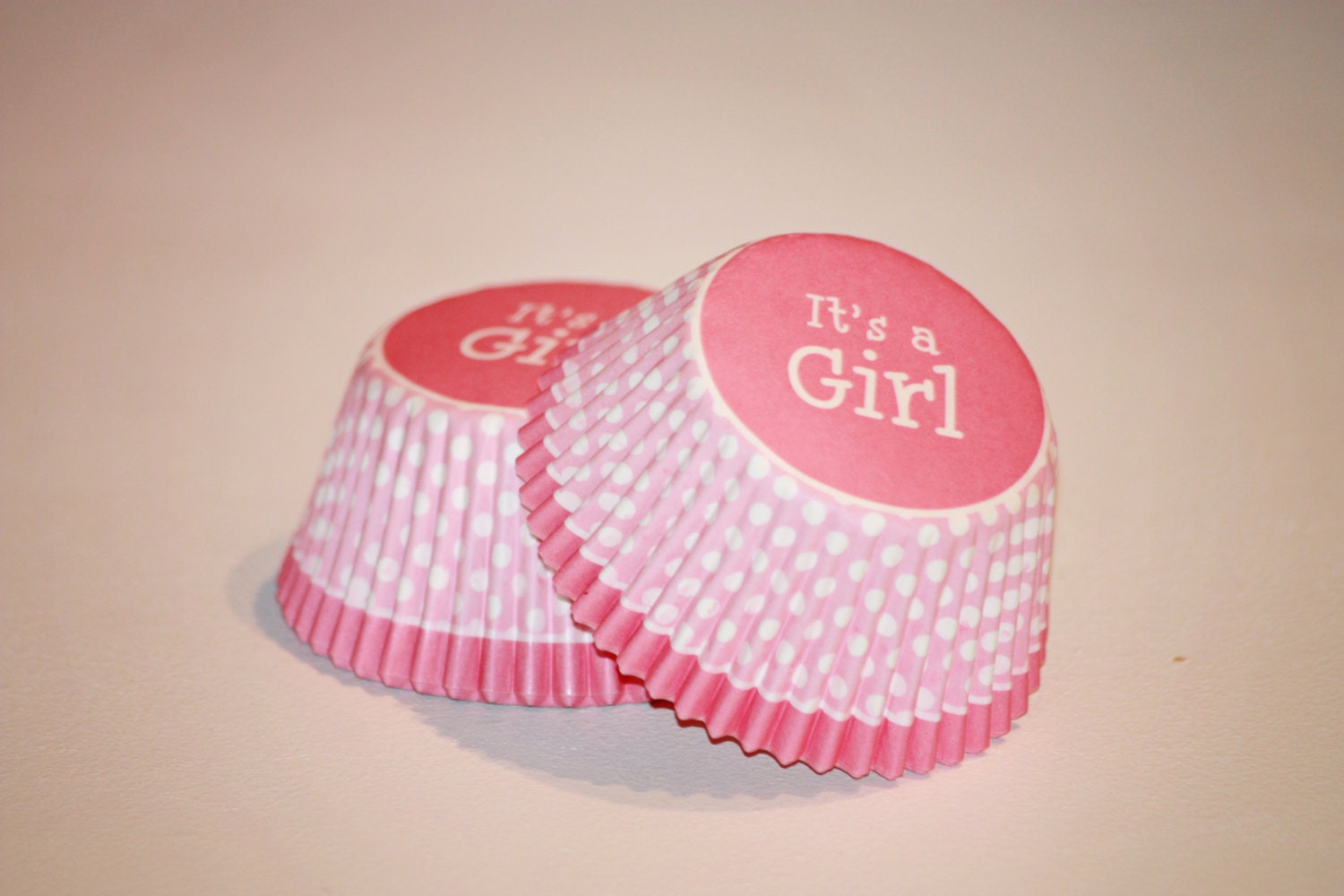 24 Pink It S A Girl Cupcake Liners Pink White Polka Dots Baby Shower