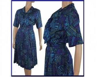 Vintage 1950s Dress Designer Rockabilly Garden Party Mad Man Couture Pinup Bombshell Femme Fatale Full Circle
