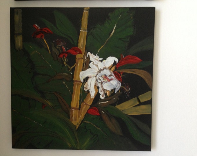 Bamboo Jungle - 12 x 12 unframed acrylic painting