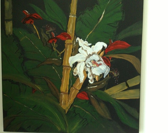 Bamboo Jungle - 12 x 12 unframed acrylic painting
